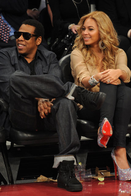 Jay-Z and Beyonce at the NBA All-Star Game