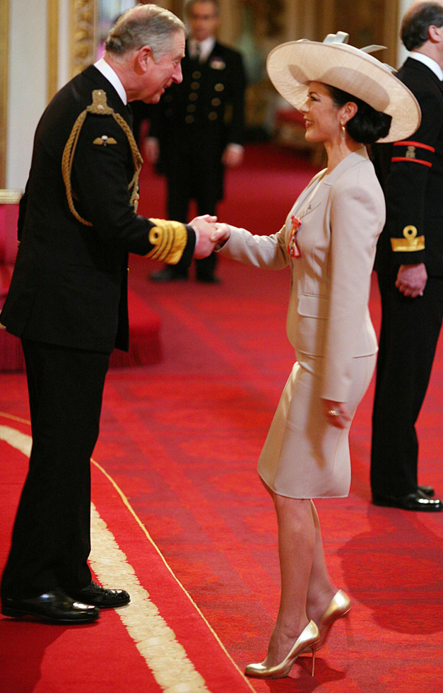 Prince Charles and Catherine Zeta-Jones - Catherine Zeta-Jones awarded CBE, Prince Charles, Buckingham Palace, honour, celebrity, news, Marie Claire