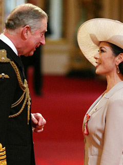 Prince Charles and Catherine Zeta-Jones - awarded, honoured, honour, made, CBE, Commander of the British Empire, Michael Douglas, Buckingham Palace, celebrity, news, Marie Claire