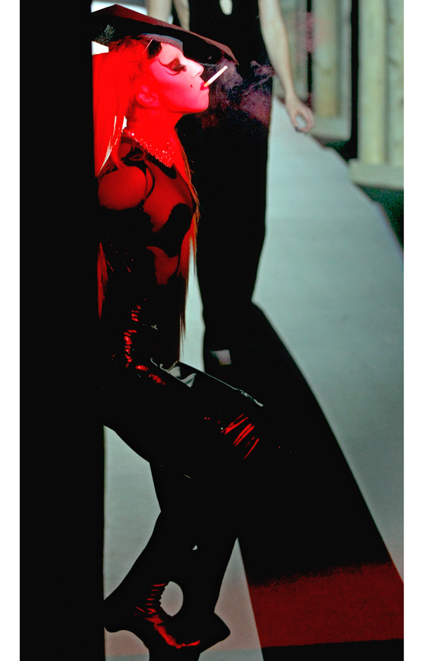 Lady Gaga on the Thierry Mugler catwalk at Paris Fashion Week