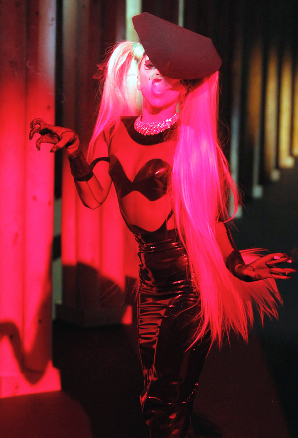 Lady Gaga on the Thierry Mugler catwalk at Paris Fashion Week