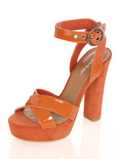 Miss Selfridge Orange Block Heels