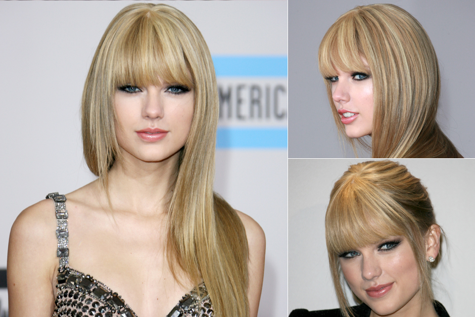 Taylor Swift - Best celebrity fringes - fringe hairstyles