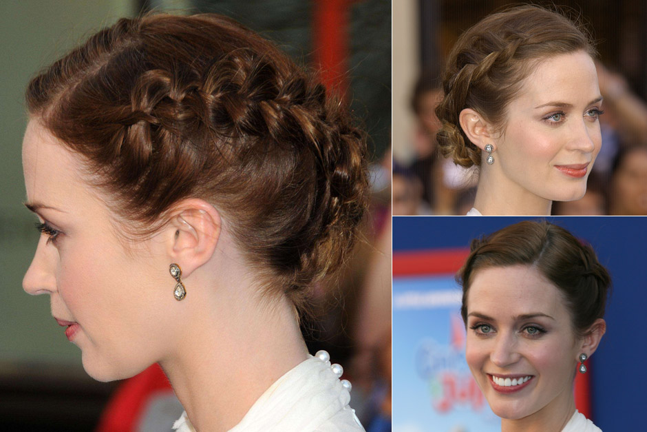 Emily Blunt - Best, celebrity, updo, updos, up, do, hair, hairstyle, hairstyles, hairdos, a-list, inspiration, red carpet, party, wedding, bun, plait, beauty, Marie Claire