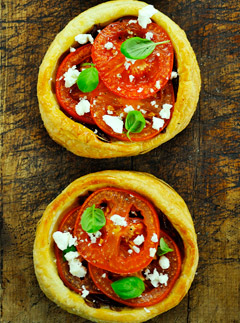 Tomato-Tarts-with-Puff-Pastry, Recipes from the Love Verb by Jane Green