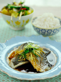 Asian-Steamed-Clear-Bass, Recipes from the Love Verb by Jane Green