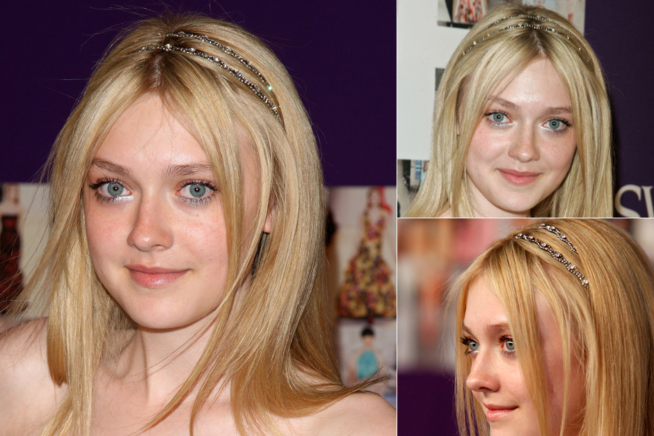 Dakota Fanning- hair accessories - celebrity hairstyles