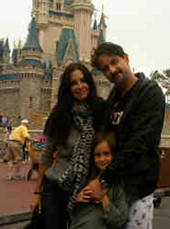 Courteney Cox and David Arquette with Coco at Disney Land