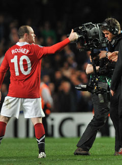 Wayne Rooney swears down camera