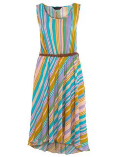 Miss Selfridge Stripe Drop Back Belt Dress