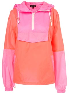 Topshop waterproof pink mac