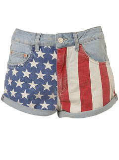 Topshop American flag shorts 