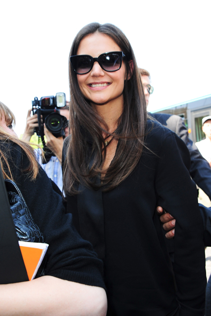 Katie Holmes at the Giorgio Armani Fall-Winter 2011-2012 Haute-Couture collection