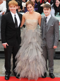 Rupert Grint, Emma Watson and Daniel Radcliffe at the world premiere of Harry Potter and the Deathly Hallows - Part 2