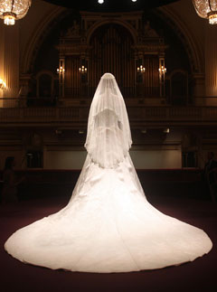 The Duchess of Cambridge - wedding dress - on display - Buckingham Palace - Alexander McQueen - Sarah Burton