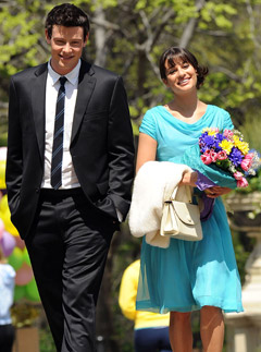 Lea Michele & Cory Monteith - Lea Michele - Cory Monteith - Glee's Lea Michele talks Rachel & Finn romance - Finchel - Glee Season 3 - Watch Glee - Glee romance - Rachel & Finn Romance - Marie Claire - Marie Claire - Ma