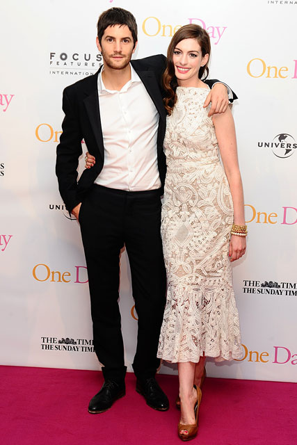 Anne Hathaway and Jim Sturgess at the One Day premiere in London