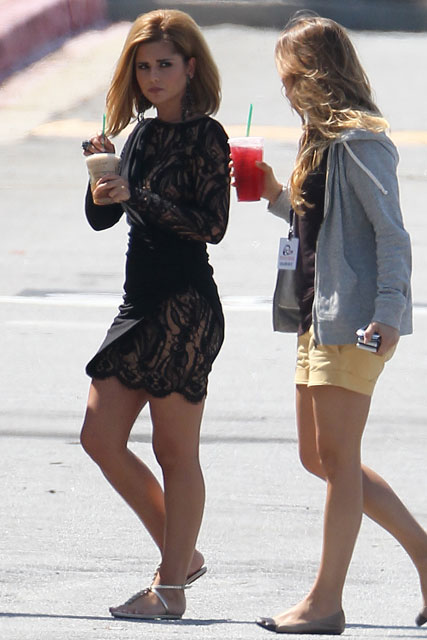 Cheryl Cole on the set of What To Expect When You're Expecting