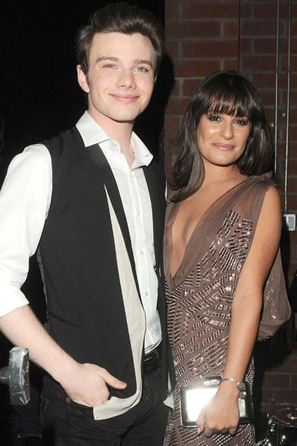 Lea Michele and Chris Colfer at the Fox Fall Party