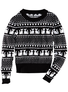 H&M cat print jumper