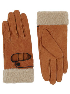 Warehouse shearling trim gloves