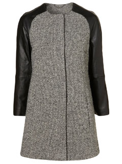 Topshop leather and tweed coat - winter coats - fashion - buy of the day