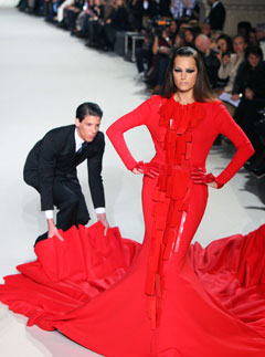 Yasmin Le Bon walks for Stephane Rolland