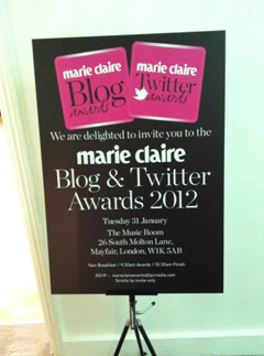 Marie Claire Blog & Twitter Awards 2012-Marie Claire UK