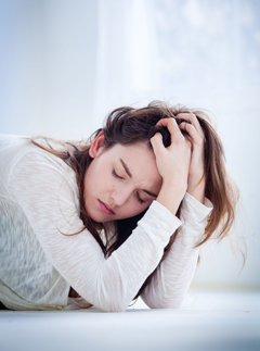 Stressed woman, woman head in hands, tired   woman, 