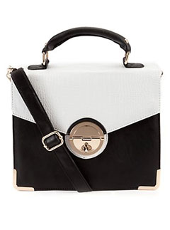 New Look two-tone satchel 