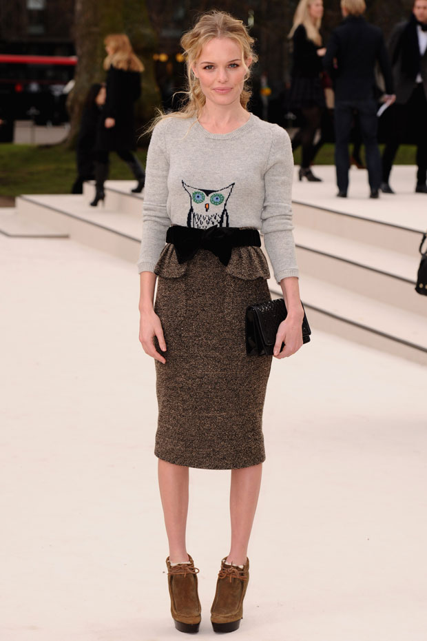 Kate Bosworth at Burberry Prorsum at London Fashion Week autumn/winter 2012 - front row pictures - fashion - marie claire