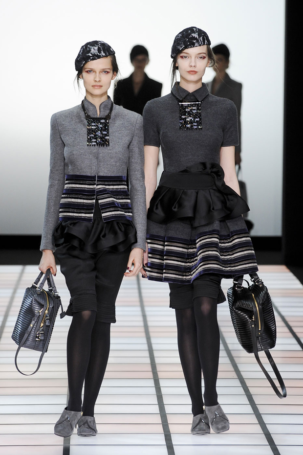 Emporio Armani A/W 2012, emporio armani, giorgio armani, milan fashion week, marie claire, marie claire uk