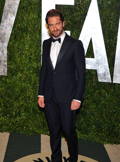 Gerard Butler, Gerard Butler rehab, Gerard Butler in rehab, Gerard Butler addiction, Gerard Butler Oscars, Oscars, Oscar parties, Oscar party, Vanity Fair Oscar party, Oscar pictures,