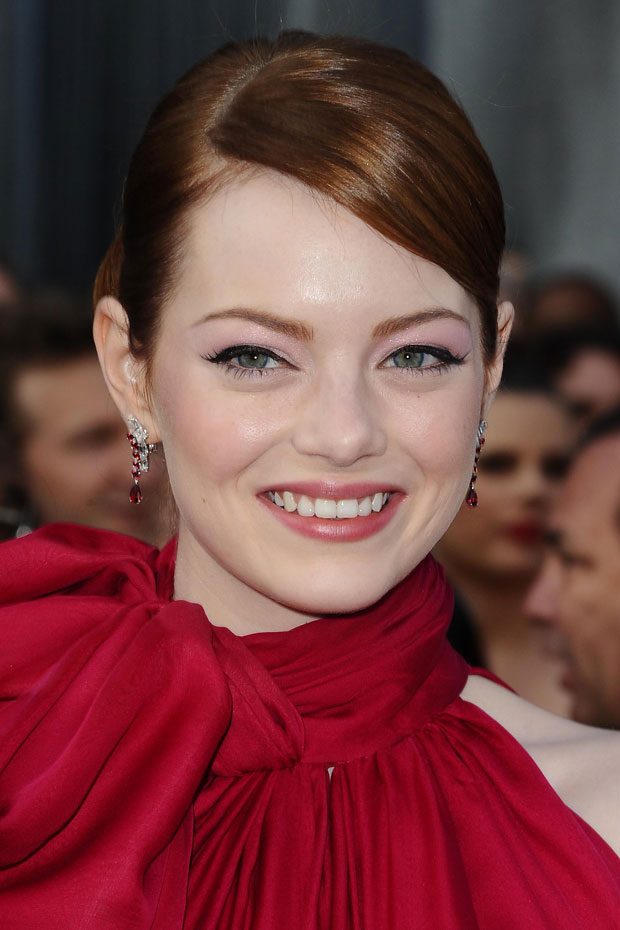 Emma Stone at the Oscars 2012 - hair and beauty - red carpet looks