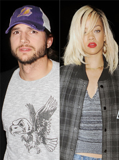 Rihanna, Rihanna boyfriend, Ashton Kutcher, Rihanna and Ashton Kutcher, Ashton Kutcher and Demi Moore, Demi Moore, Demi Moore rehab, Demi Moore and Ashton Kutcher divorce, Rihanna and Chris Brown, Chris Brown, Rihanna dating Ashton Kutcher, Justin Beiber