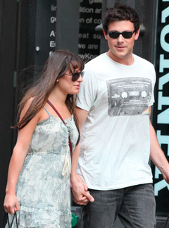 Glee stars Lea Michele & Cory Monteith in New York