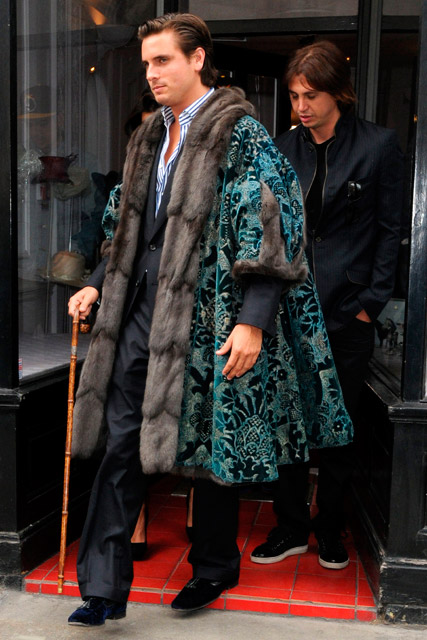 Scott Disik steps out in strange cape for Kim Kadashian's reality show