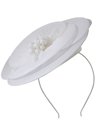 Minute petite white chiffon pearl trim fascinator, &pound;47.20 - What to wear to the races 