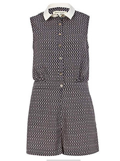 River Island purple print playsuit