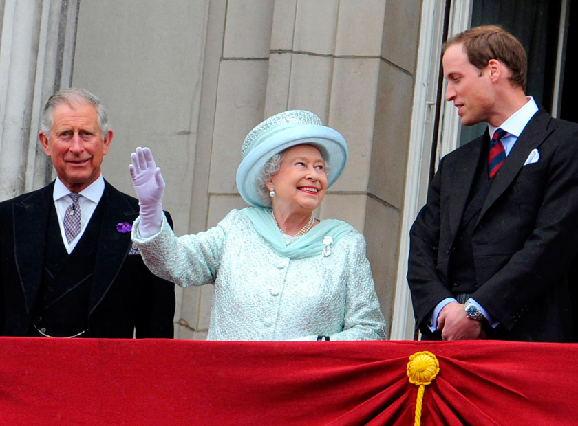 Prince Charles, Queen Elizabeth & Prince William at the Queen's Diamond Jubilee Celebrations