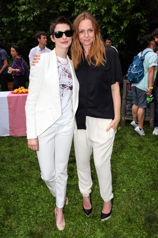 Anne Hathaway and Stella McCartney at the Stella McCartney pre-spring/summer 2013 collection launch party in New York