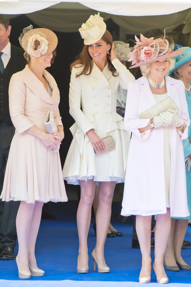The Countess of Wessex, Duchess of Cambridge & Duchess of Cornwall at the Order of the Garter Service 2012
