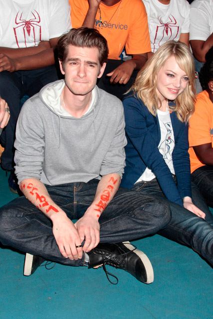 Emma Stone and Andrew Garfield - The Amazing Spiderman - Marie Claire - Marie Claire UK Emma Stone and Andrew Garfield - The Amazing Spiderman - Marie Claire - Marie Claire UK