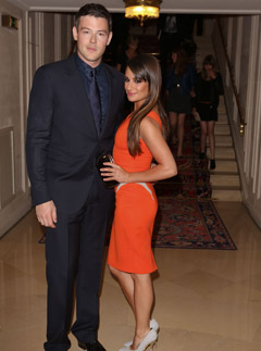 Cory Monteith and Lea Michele at the Atelier Versace Haute Couture Autumn/Winter 2012 show in Paris