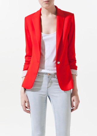 Zara single-breasted blazer, &pound;49.99