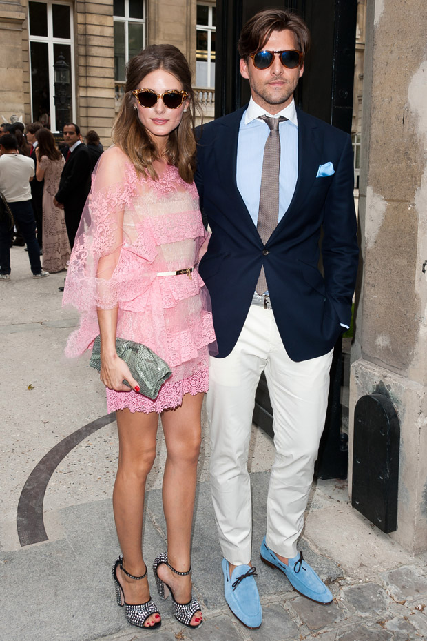 Olivia Palermo and Johannes Huebl at the Valentino Haute Couture autumn/winter 2012 show in Paris