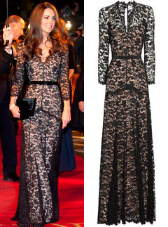 Kate Middleton's Temperley black lace dress goes on sale at Net-a-Porter