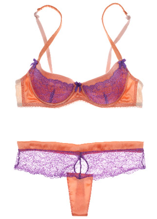 Mimi Holliday padded plunge bra, &pound;36.40, and thong, &pound;24.50 - lingerie - underwear - shopping - fifty shades of grey