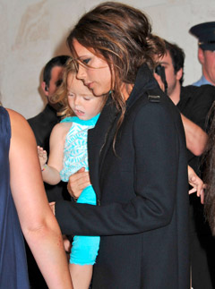 Maternal Victoria Beckham meets miniature fans in Dublin