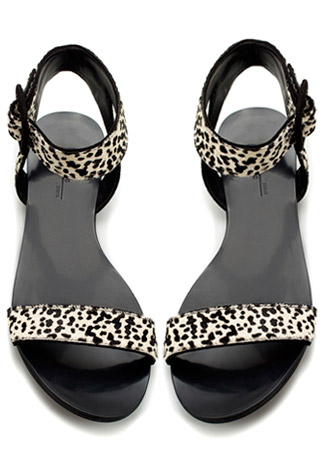 Zara animal print sandals, &pound;29.99